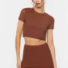 Ribbed Cropped Tee & Mini Skirt Set