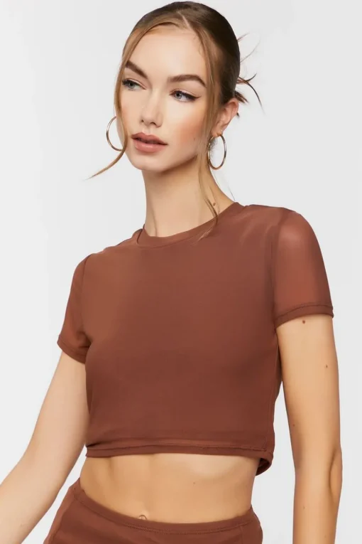 Ribbed Cropped Tee & Mini Skirt Set