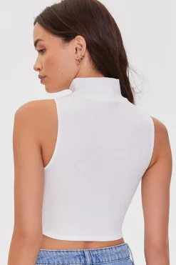 Ribbed Crossover Cutout Crop Top
