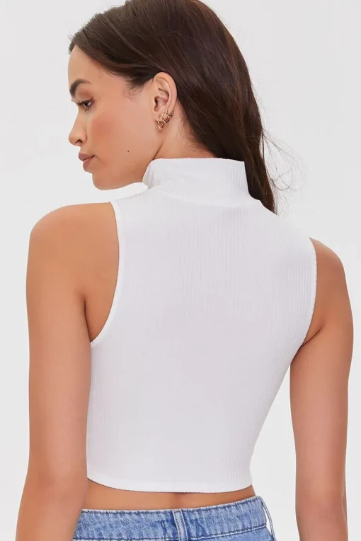 Ribbed Crossover Cutout Crop Top