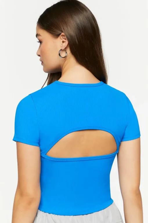 Ribbed Cutout Crop Top