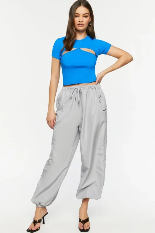 Ribbed Cutout Crop Top