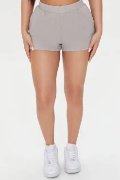 Ribbed Dolphin-Hem Shorts