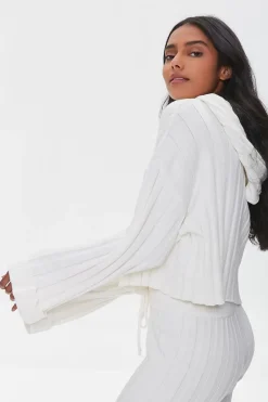 Ribbed Drawstring Hoodie