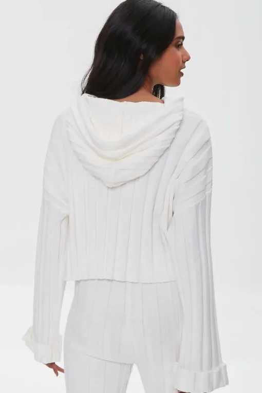 Ribbed Drawstring Hoodie