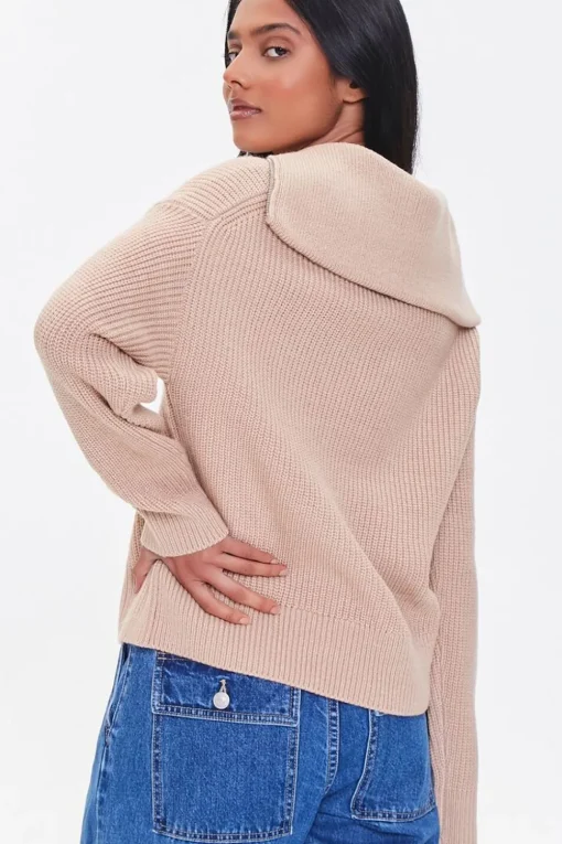 Ribbed Half-Zip Sweater