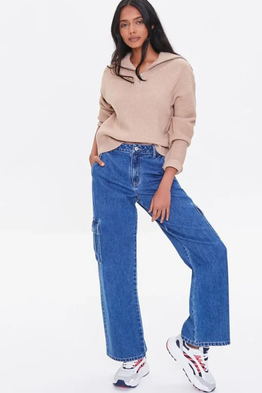 Ribbed Half-Zip Sweater