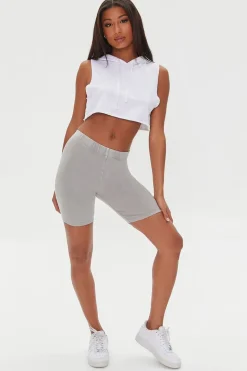 Ribbed High-Rise Biker Shorts