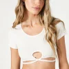 Ribbed Knit Cutout Crop Top
