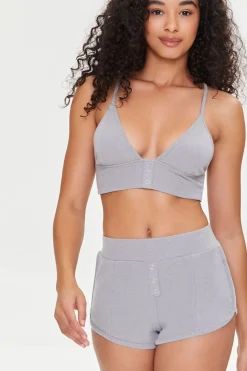 Ribbed Knit Lounge Shorts