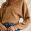 Ribbed Knit Tie-Back Sweater