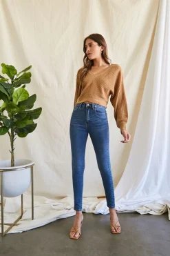 Ribbed Knit Tie-Back Sweater