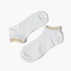 Ribbed Lace-Trim Ankle Socks