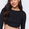 Ribbed Lettuce-Edge Crop Top