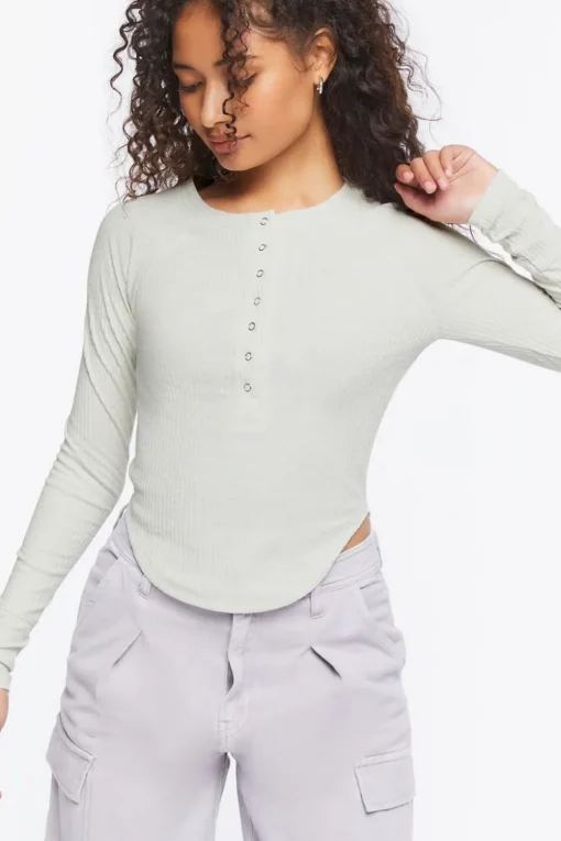 Ribbed Long-Sleeve Top