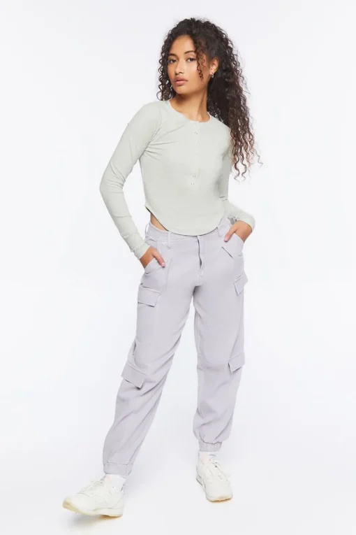 Ribbed Long-Sleeve Top
