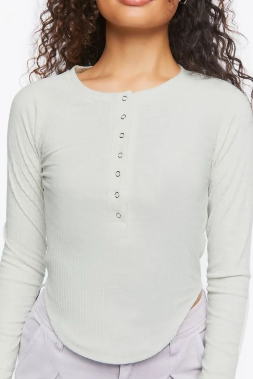 Ribbed Long-Sleeve Top