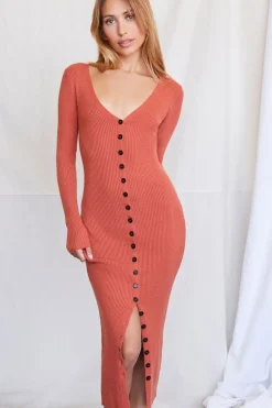Ribbed Midi Sweater Dress