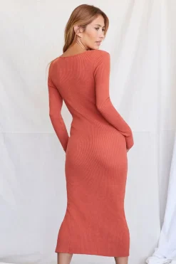 Ribbed Midi Sweater Dress