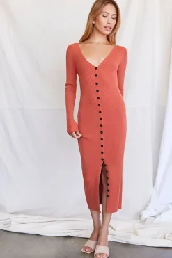 Ribbed Midi Sweater Dress