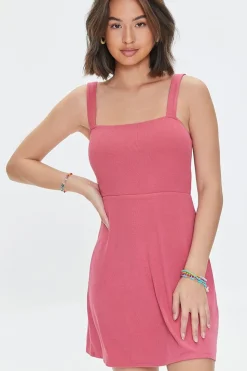 Ribbed Mini Skater Dress