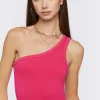 Ribbed One-Shoulder Bodysuit