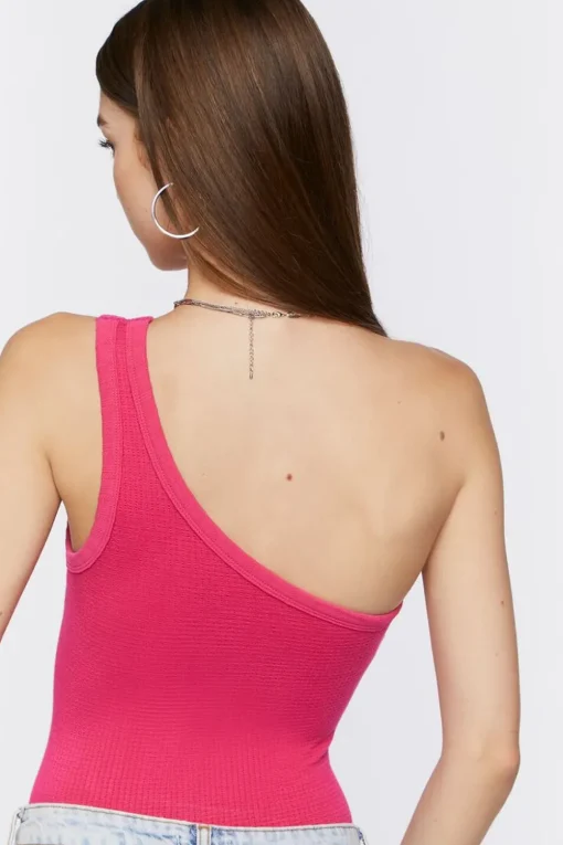 Ribbed One-Shoulder Bodysuit