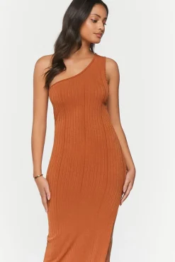 Ribbed One-Shoulder Maxi Dress