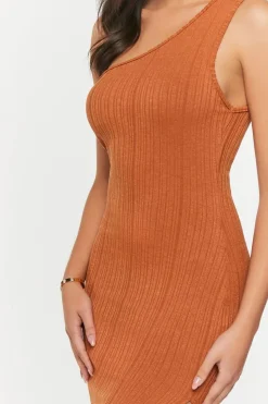 Ribbed One-Shoulder Maxi Dress