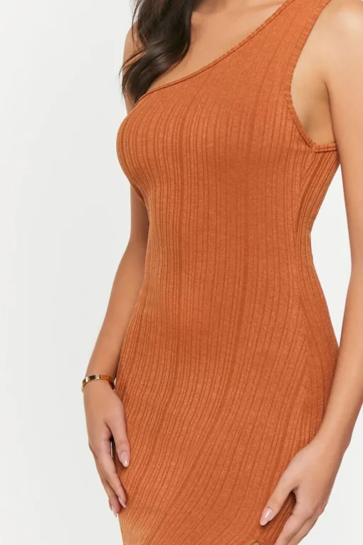 Ribbed One-Shoulder Maxi Dress