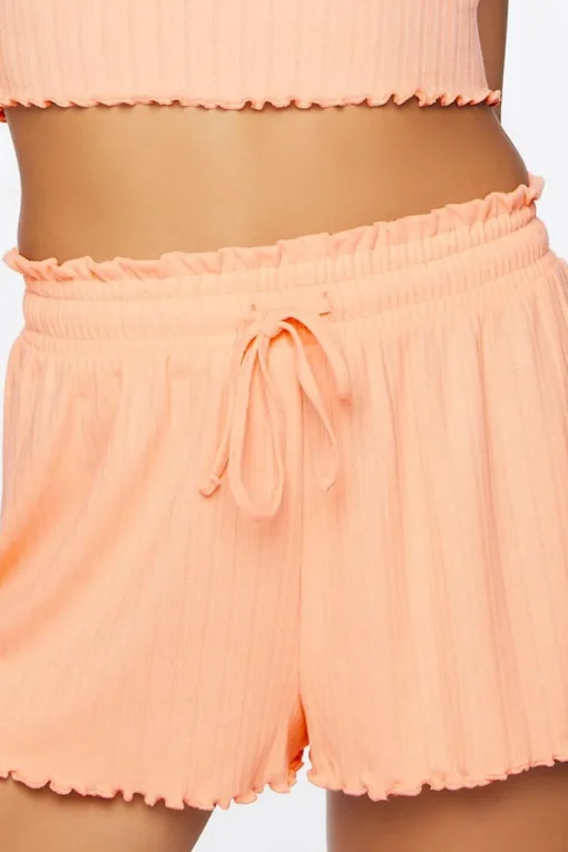Ribbed Paperbag Pajama Shorts