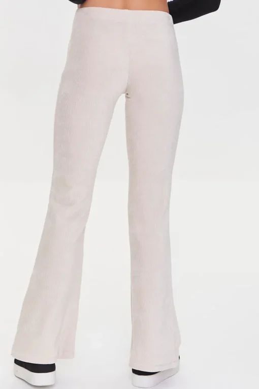 Ribbed Pull-Ring Flare Pants