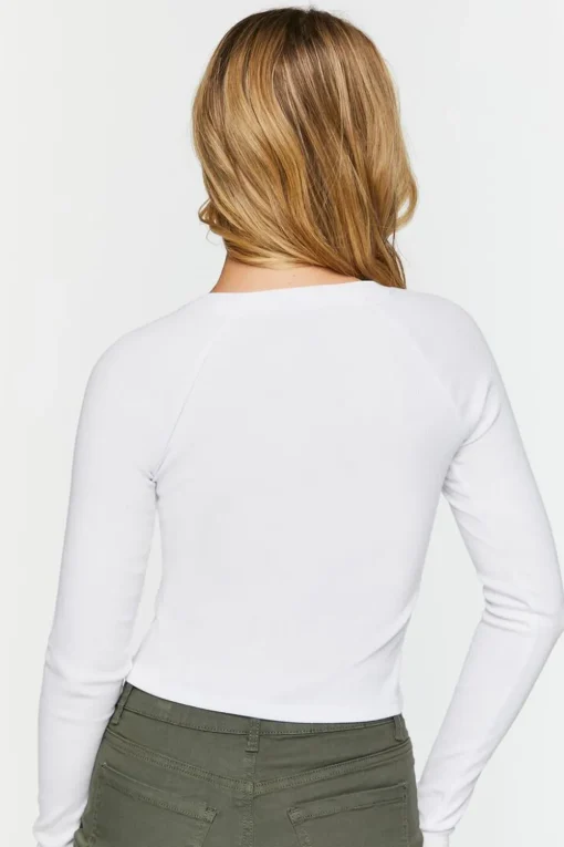 Ribbed Raglan-Sleeve Top