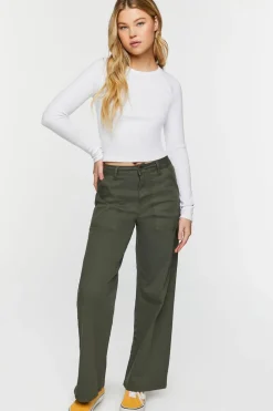 Ribbed Raglan-Sleeve Top