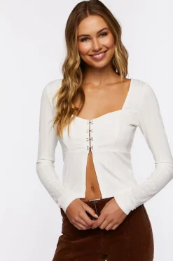 Ribbed Split-Hem Crop Top