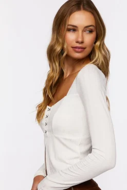 Ribbed Split-Hem Crop Top
