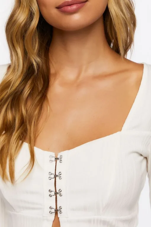Ribbed Split-Hem Crop Top
