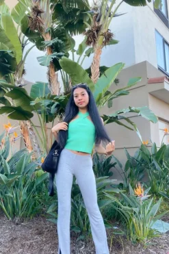 Ribbed Straight-Leg Pants