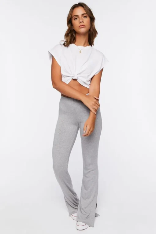Ribbed Straight-Leg Pants