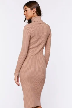 Ribbed Sweater-Knit Midi Dress