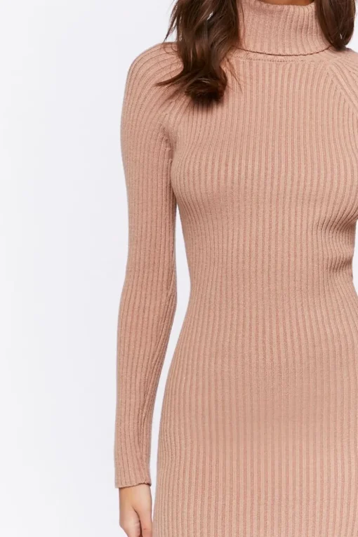 Ribbed Sweater-Knit Midi Dress