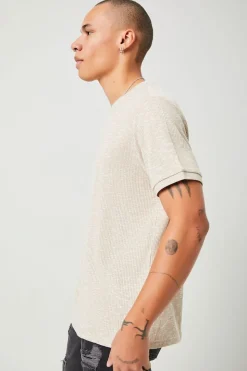 Ribbed Textured Melange Tee