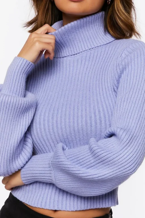 Ribbed Turtleneck Cutout Sweater