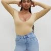 Ribbed V-Neck Bodysuit