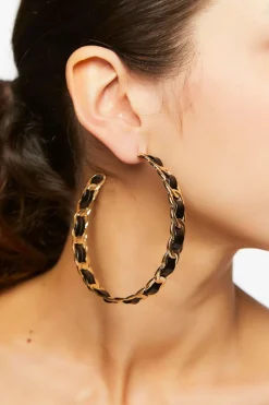 Ribbon Chain Oversized Hoop Earrings