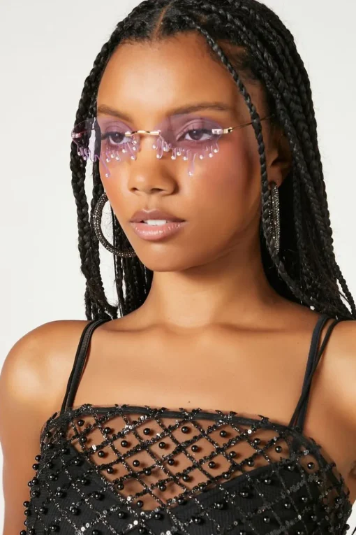 Rimless Drip Lens Sunglasses