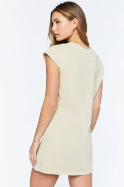 Rolled Mini T-Shirt Dress
