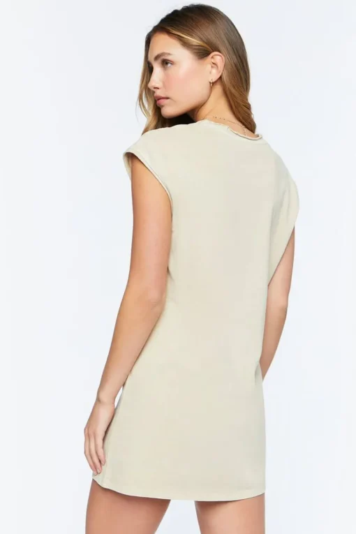 Rolled Mini T-Shirt Dress