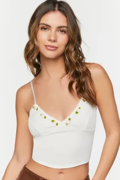 Rose Applique Cropped Cami
