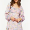 Rose Print Flounce Mini Dress